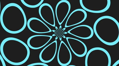Captivating circular black and blue pattern with central focus Vídeo Stock 285694407