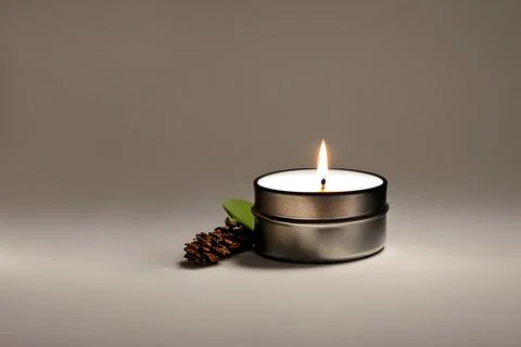 A captivating close up of a white candle capture the essence of relaxation,.. Stock Photos