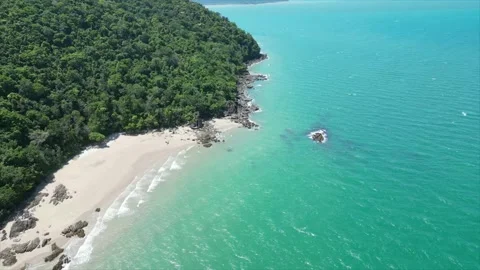 Captivating Coastline from Above: A Drone's View of Beach Bliss 4k RAW Stock Footage 266898096