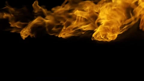 Captivating Dance of Fiery Flames Against a Dark Backdrop Video stock 341920375