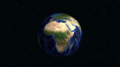 A captivating digital animation of planet earth rotating in the dark outer .. Stock Footage 333352351