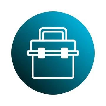 A captivating digital rendering of a toolbox icon set against an ombre teal.. Stock Illustration