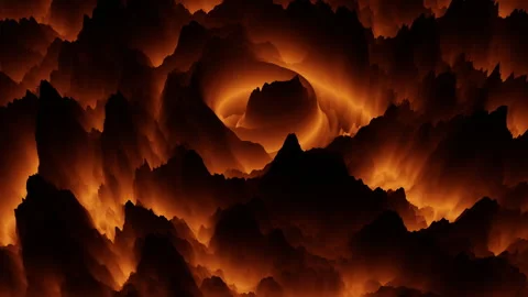 Captivating digital rendering of volcanic landscape with spiral pattern Stock-Footage 275596867