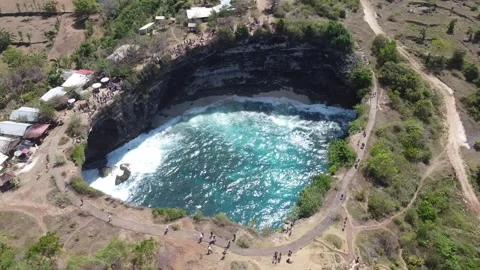 Captivating Drone Flight Over Broken Beach, Nusa Penida Stock Footage 248231987