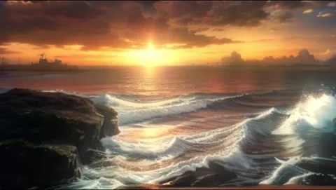 Captivating Dusk Over Seaside Stock Footage 278394827