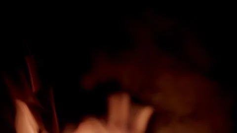 The Captivating Flames Set Against a Dark Background for Stunning Ambient Visual 写真素材