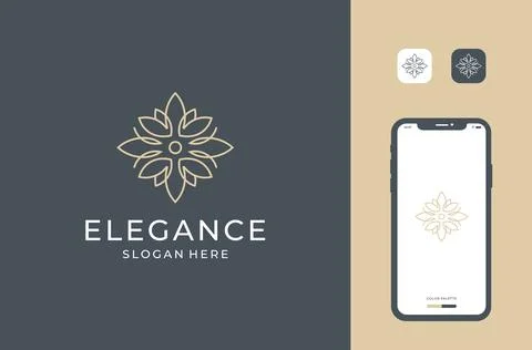 Captivating flower logo design Stock Illustration