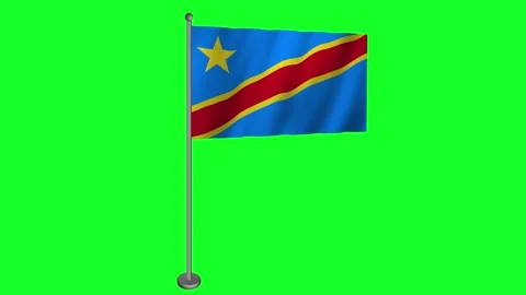 Captivating Footage of the DR Congo Flag Stock Footage 277443269