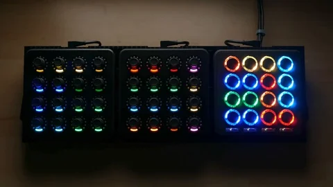 Captivating futuristic control panel on a desk, with knobs, buttons and 動画素材 102087227