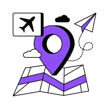 A captivating glyph illustration of global travel navigation Illustrazione stock
