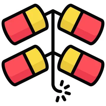 A captivating glyph sticker of party rocket, ready for premium use Stock Illustration