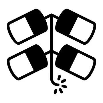 A captivating glyph sticker of party rocket, ready for premium use Stock Illustration