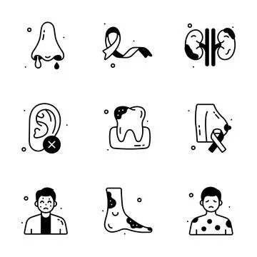 A captivating glyph style stickers set of party and entertainment, ready to use Stock Illustration