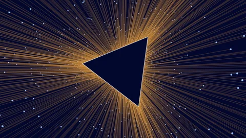 Captivating golden triangle radiates dynamic energy Stockbeeldmateriaal 292944489