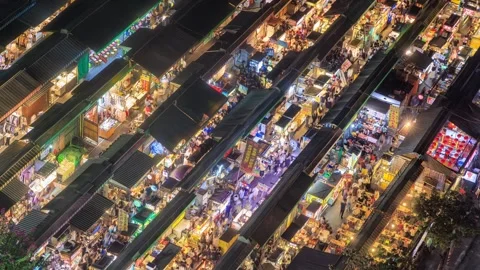 A captivating high-angle timelapse video overlooking a vibrant Taiwanese nigh Stock Footage 327020919