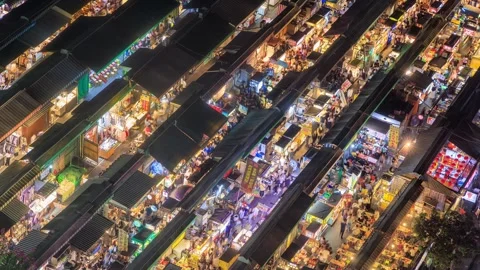 A captivating high-angle timelapse video overlooking a vibrant Taiwanese nigh Stock-Footage 327020920