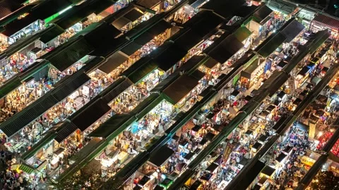 A captivating high-angle timelapse video overlooking a vibrant Taiwanese nigh Video stock 327021047