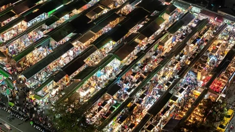 A captivating high-angle timelapse video overlooking a vibrant Taiwanese nigh Stock-Footage 327021049