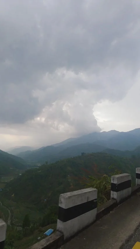 Captivating Himalayan Mountain Views from a Moving Vehicle on Nepals Scenic.. Stock Footage 297085903
