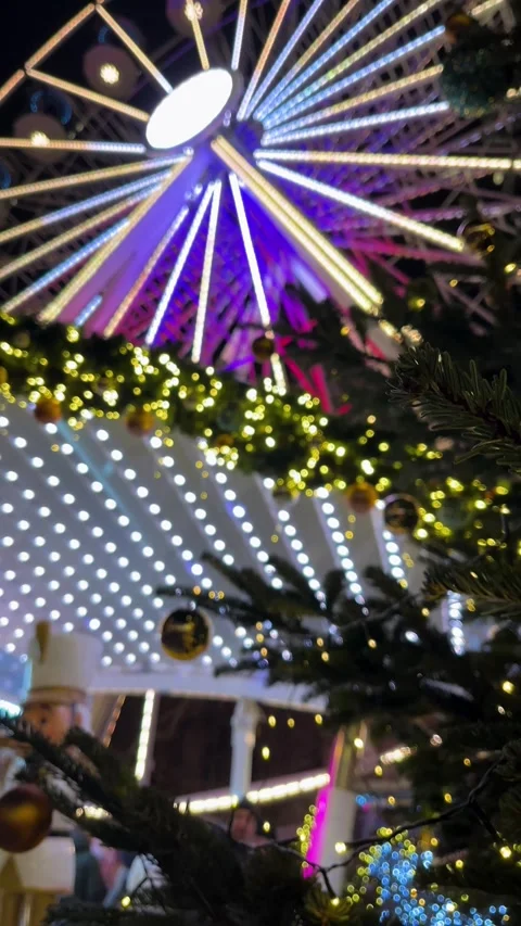 Captivating Holiday Lights and Reflections on an Ornament During a Festive Stock Footage 301136684