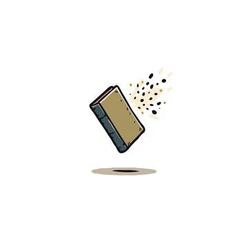 Captivating illustration of a floating book emitting abstract particles aga.. Stock Illustration