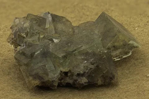 Captivating image showcasing a cluster of green fluorite crystals with shar.. Foto stock