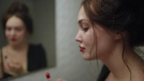 Captivating Intimate Moments of Reflective Contemplation in a Softly Dimly Lit R Stock Footage 314905751