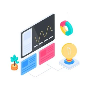 A captivating isometric illustration showing cloud api integration system 库存插图