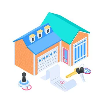 A captivating isometric illustration showing complex corporate database analysis Stock Illustration