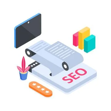 A captivating isometric illustration showing secure information hosting on Stock Illustration