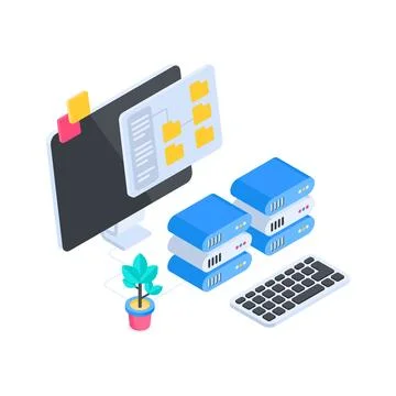 A captivating isometric illustration of smart testing and software quality Stock Illustration