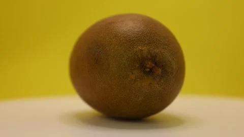 Captivating kiwi meets vibrant yellow background in stunning visual display Stock Footage 328635291