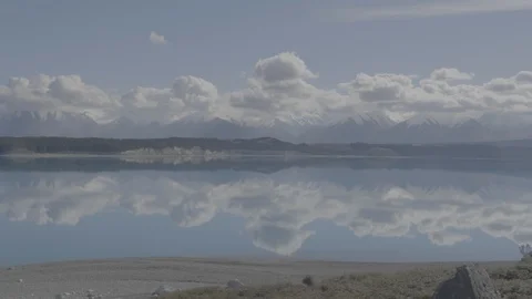 Captivating Lake with mirroring reflection 4k Stock Footage 124510654