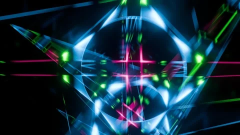 Captivating light patterns create a mesmerizing VJ Loop for music experiences 스톡 동영상 292095035