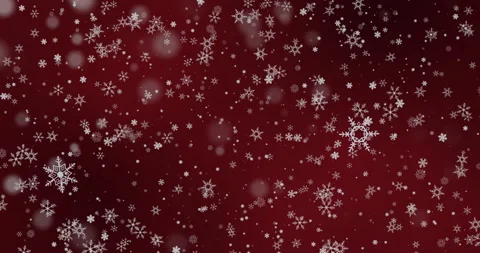 A Captivating Looping Animation of Falling Snowflakes on a Rich Crimson Stock Footage 317818047