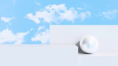 Captivating minimalist composition featuring a luminous pearl against a serene Video stock 318610466