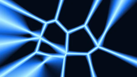This captivating motion graphic features a pulsating network of luminous blue Stock Footage 337454841