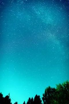 A captivating night sky image featuring a vast expanse of twinkling stars Stock Photos