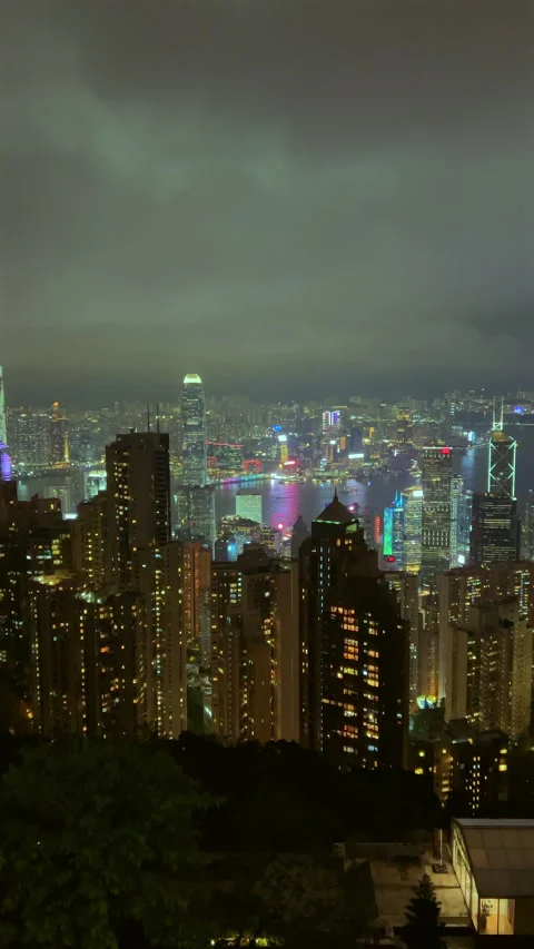 Captivating night view of vibrant cityscape illuminated with lights Stock Footage 274935493