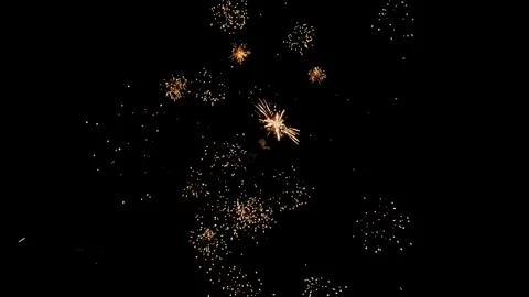Captivating Nighttime Firework Display Illuminates the Dark Sky Video stock 272184028