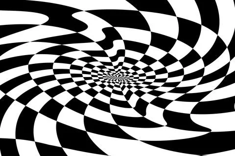 Captivating optical illusion of volume round vector isolated black and white Stock Illustration