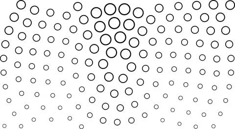 A captivating pattern of circles in varying sizes scattered across a white .. 스톡 일러스트