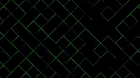 Captivating pattern of neon green geometric lines intersecting over a dark ba Stockbeeldmateriaal 276072327