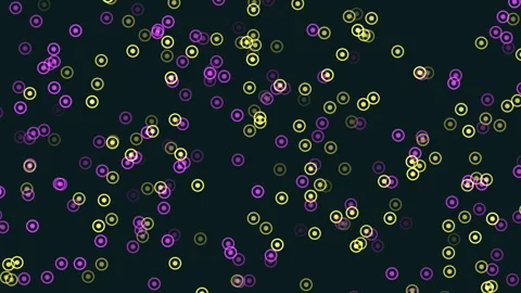 Captivating purple and yellow dot pattern on black background Vídeos de archivo 285690607