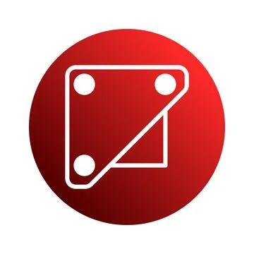 A captivating red geometric graphic design element featuring a white square.. Stock Illustration