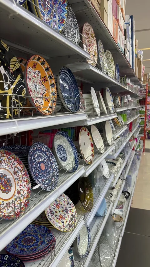 A captivating retail showcase featuring an expansive array of vibrantly pat.. Stock-Footage 326031514