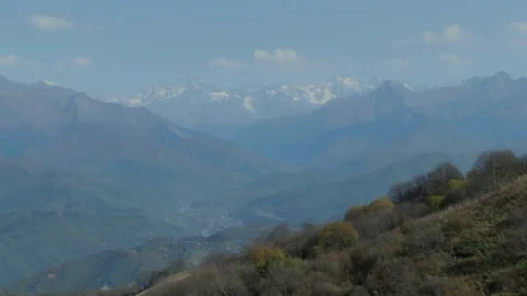 Captivating scene of the alpine valley in Georgia Видео 237810455