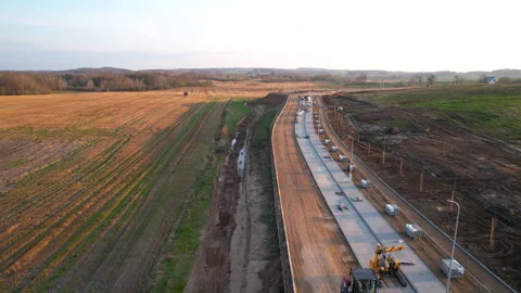 Captivating scene of concrete road const... | Stock Video | Pond5