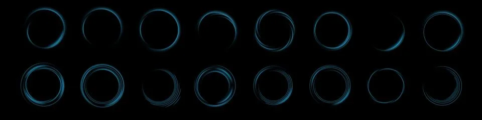 A captivating series of circular light patterns displayed prominently on a Illustration