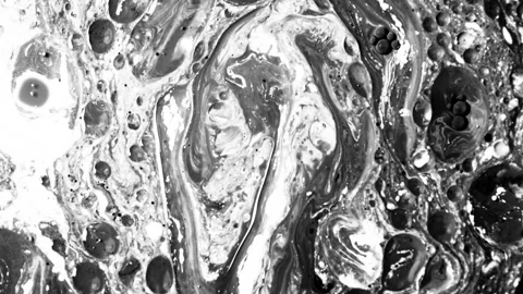 Captivating Slow Motion Fluid Art: Black Color Blend in Abstract Motion Texture Stock Footage 260064497